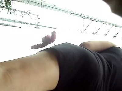 அழகான பொன்னிறம் பின்னால் இருந்து ஒரு பெரிய ஸ்க்லாங்கைப் பெறுகிறது